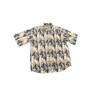 Vintage Columbia Sportswear Camo Marlin Fishing Shirt Mens Large Cotton Outdoor